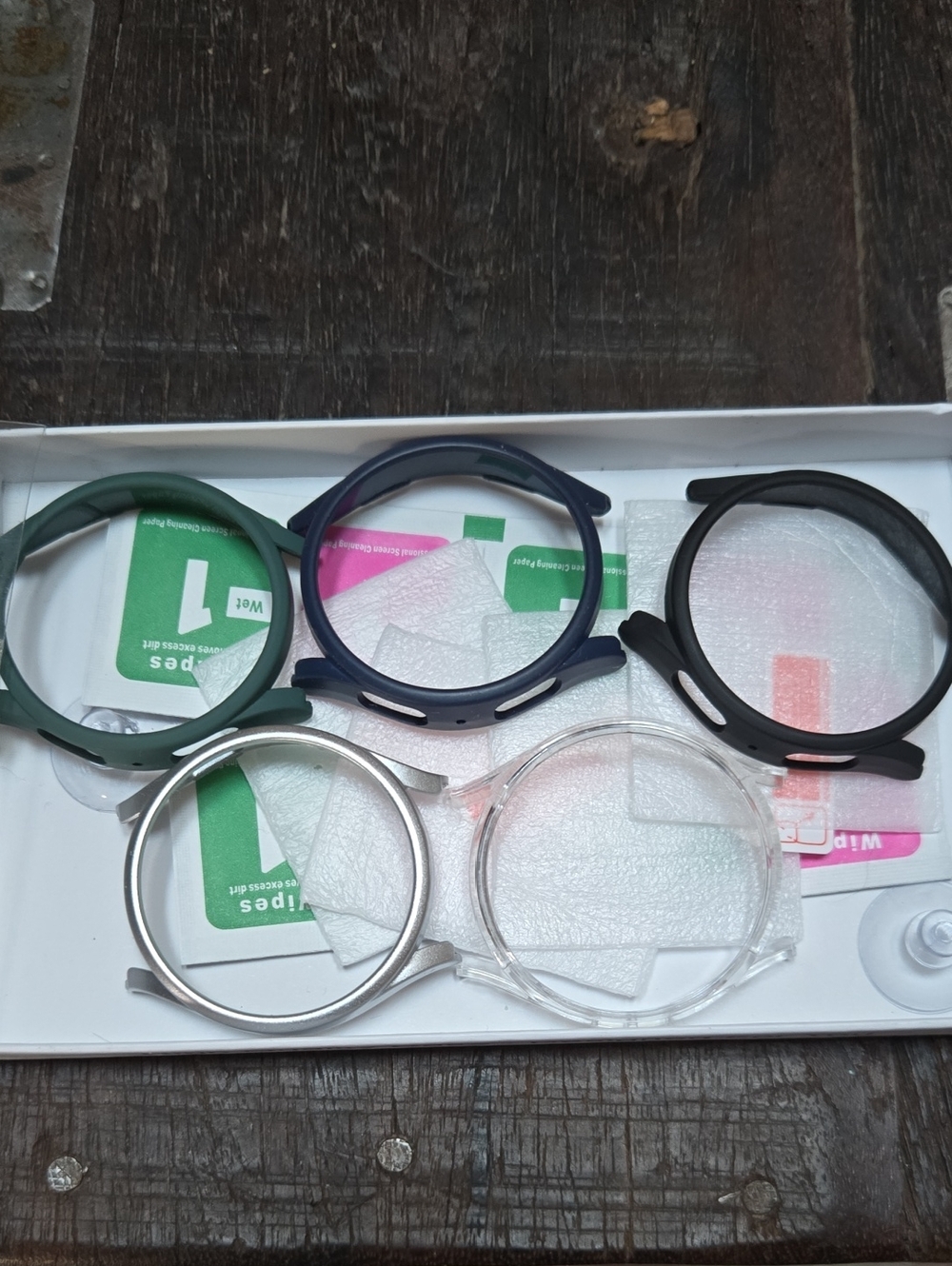 Interchangeable Smartwatch Bezels - Green, Navy, Black, Silver, Clear